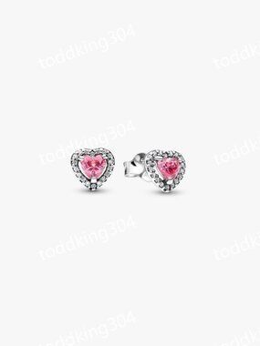 Elevated Pink Heart Stud Earrings
